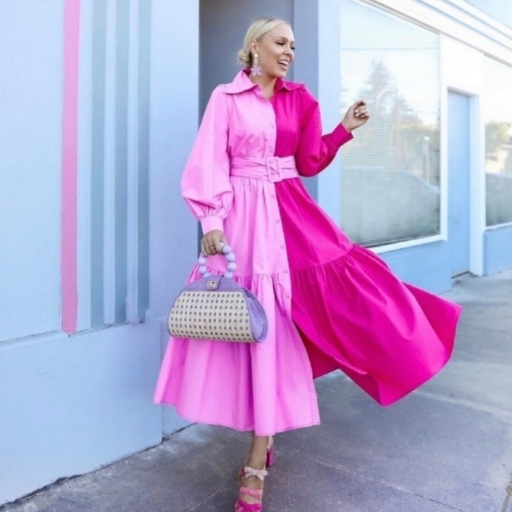 Christopher Rogers Two- Toned Pink Dress